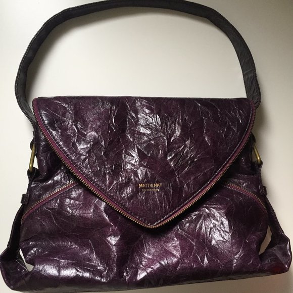 Mat & Nat Wrinkled Purple Hobo bag - Picture 1 of 8